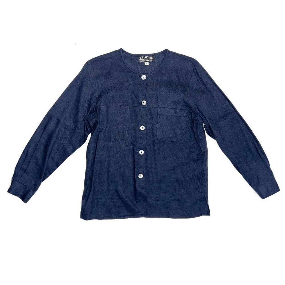 Studio Petites Marisa Christina Women's Size 6 Linen Blend Button Front Top EUC